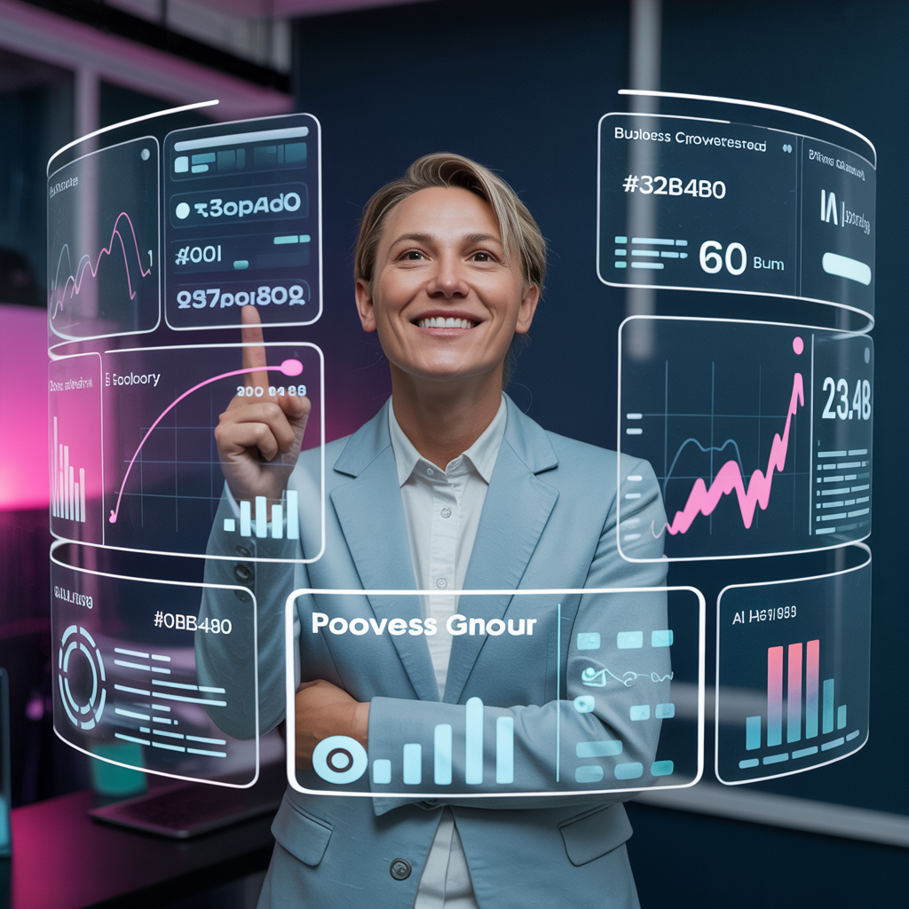 Small business owner empowered by AI technology